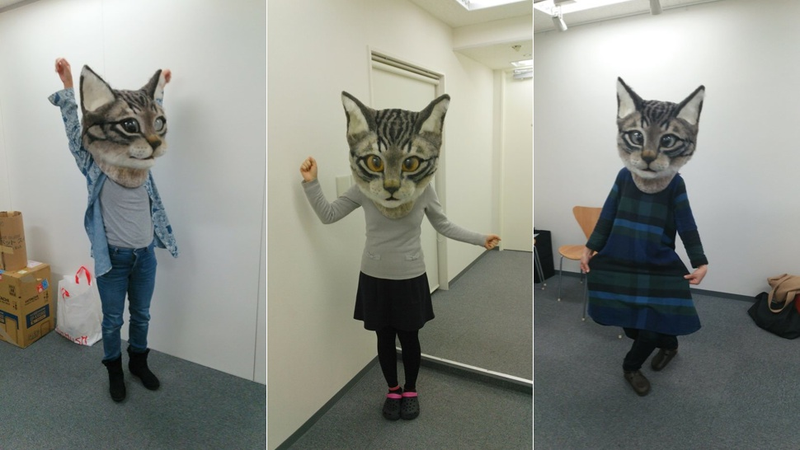 Illustration for article titled You Can Wear This Freaky Cat Head in Tokyo